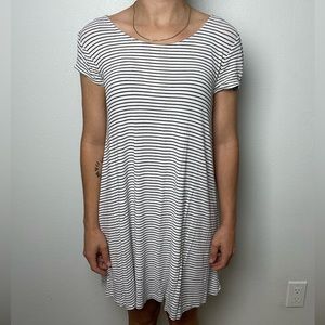 XS Tshirt Dress Black and White Stripe